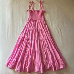 Pink Princess Polly Long Ruffled Dress